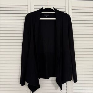 Black Open Front Knit Cardigan Sz L